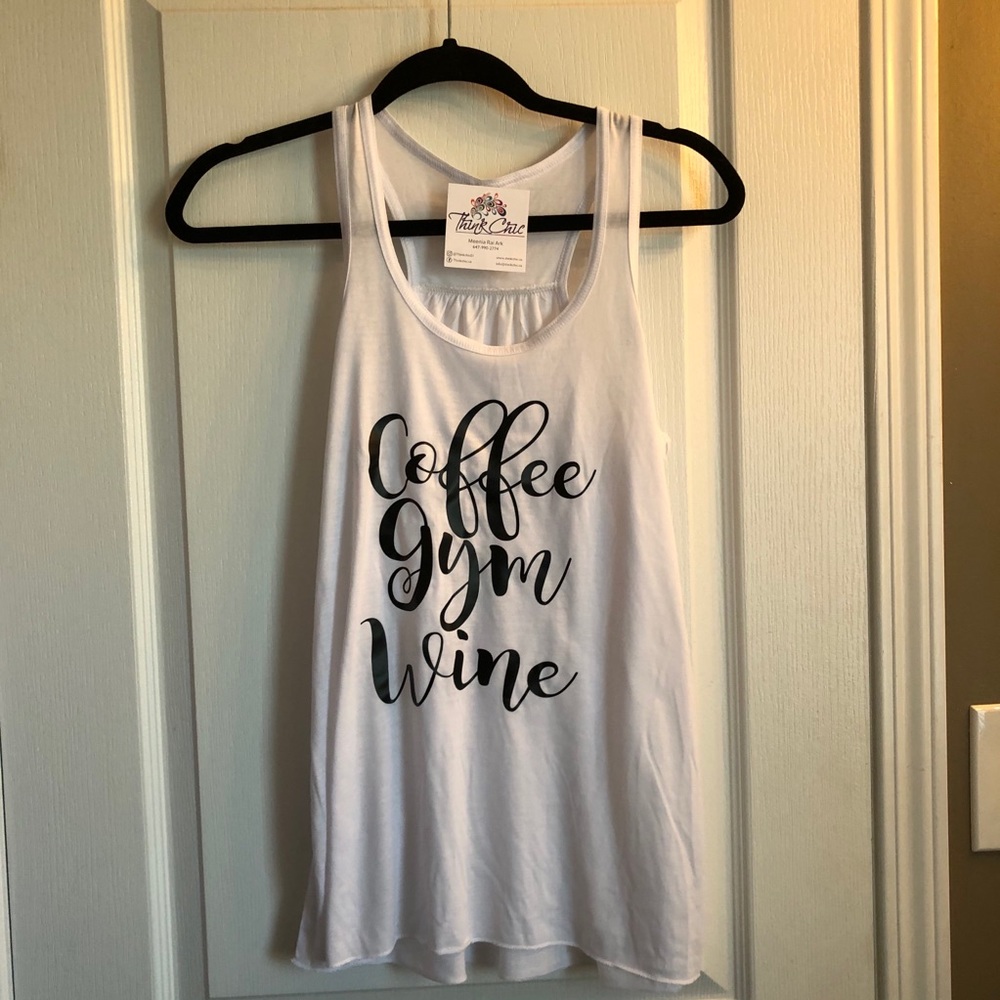 Coffee Gym Wine Tank Top NWT